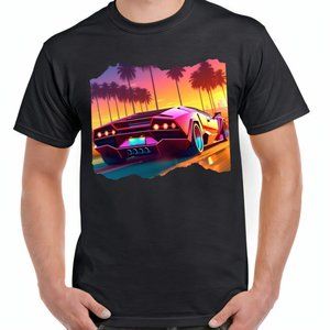 Retro Lamborghini Lambo 80's GTA Gift Men Son Dad Boyfriend T Shirt Tee S M L XL